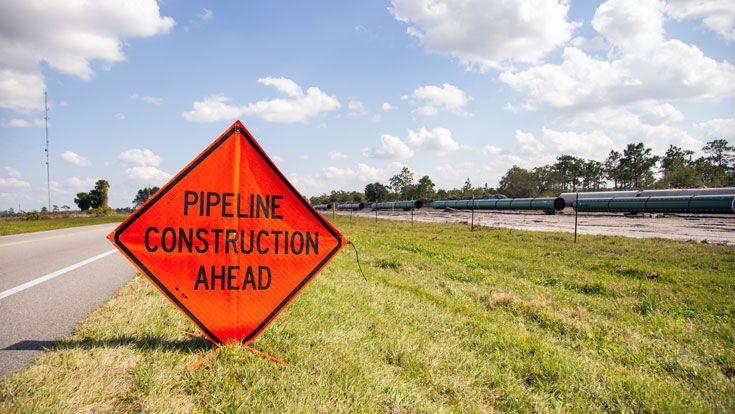 PIpeline Construction Sign